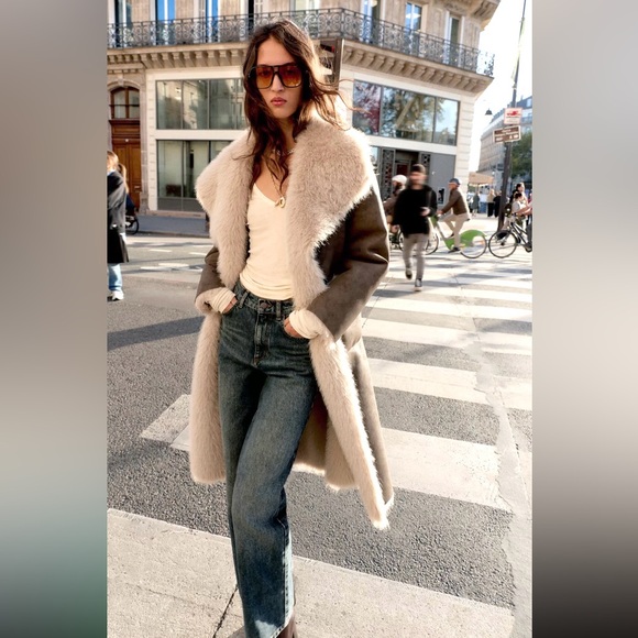 New ZARA Reversable Faux Fur Double-Faced Coat - Picture 2 of 16